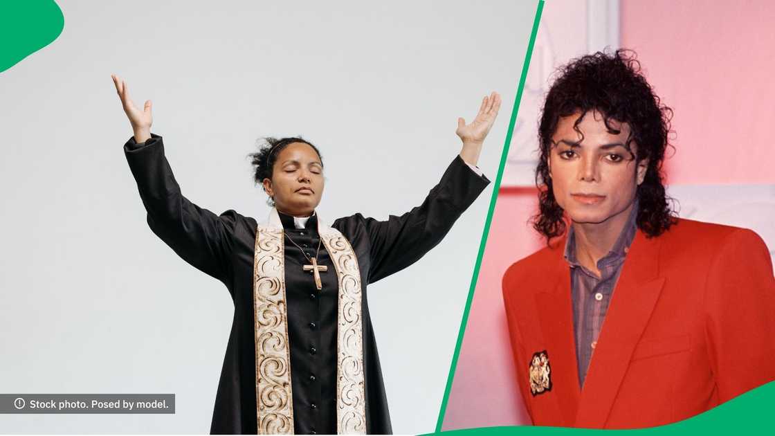 Video of Michael Jackson's lyrics dubbed over a preacher's sermon amused South Africa. Image: Rita Barros / Getty Images / Pavel Danilyuk / Pexels Source: UGC