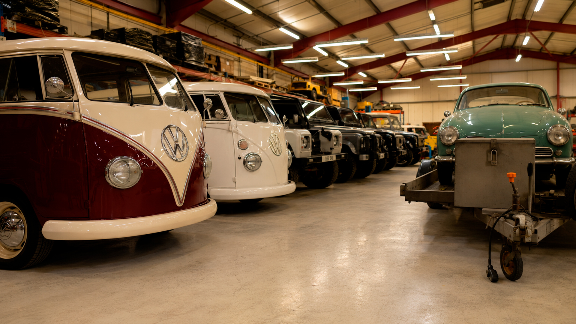 Inside a classic car electric conversion workshop