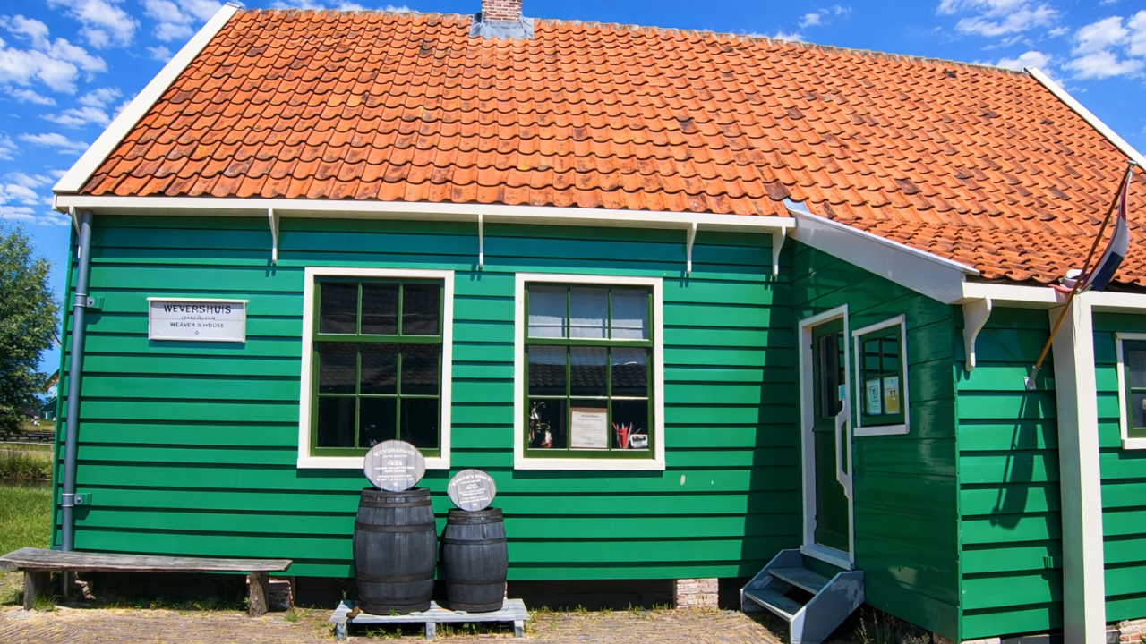 Walking through Zaanse Schans windmill village in the Netherlands (4K)