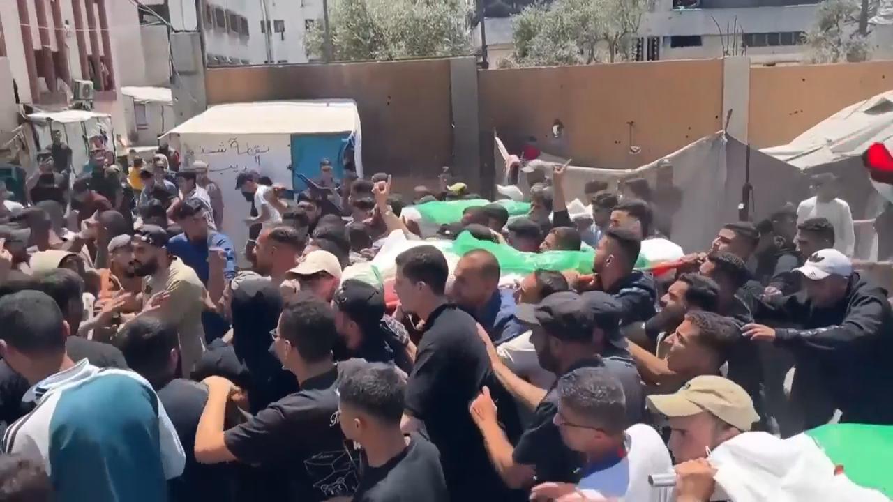 Funeral for senior Hamas commander killed in Israel strike with wife ...