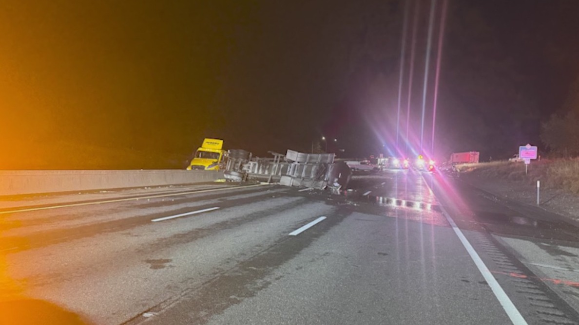 Pickup truck driver dies after hitting debris from big rig crash in ...