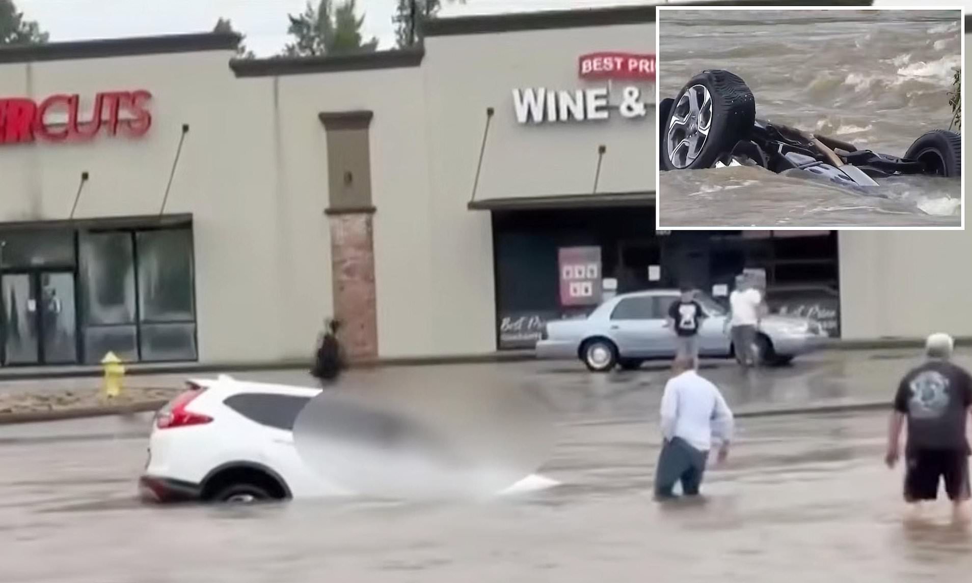 Moment terrified woman is swept to her death in her Honda SUV after ...
