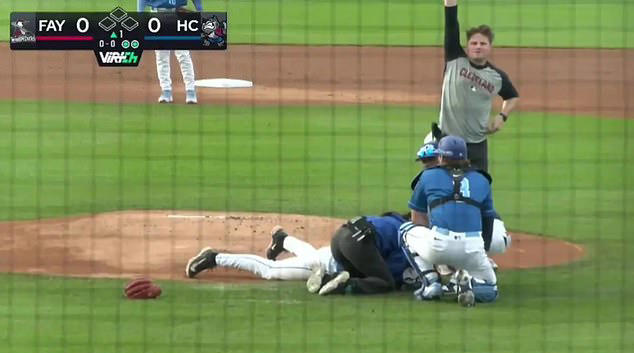 Horrifying scenes as pitcher collapses to the floor after getting ...
