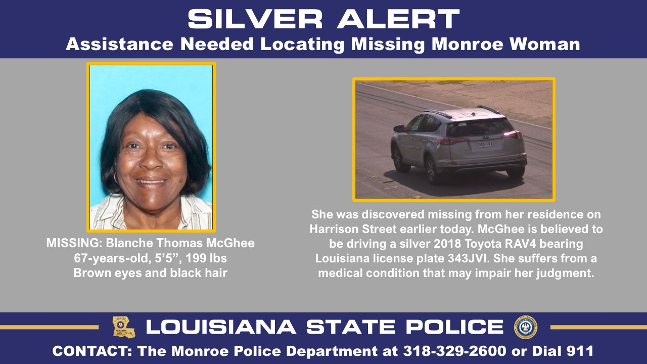 Missing woman: Silver Alert issued for missing Monroe woman