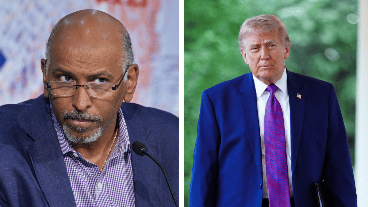 MS NOW host and former RNC Chair Michael Steele openly mocked President Donald Trump’s claimed height and weight. MEGA