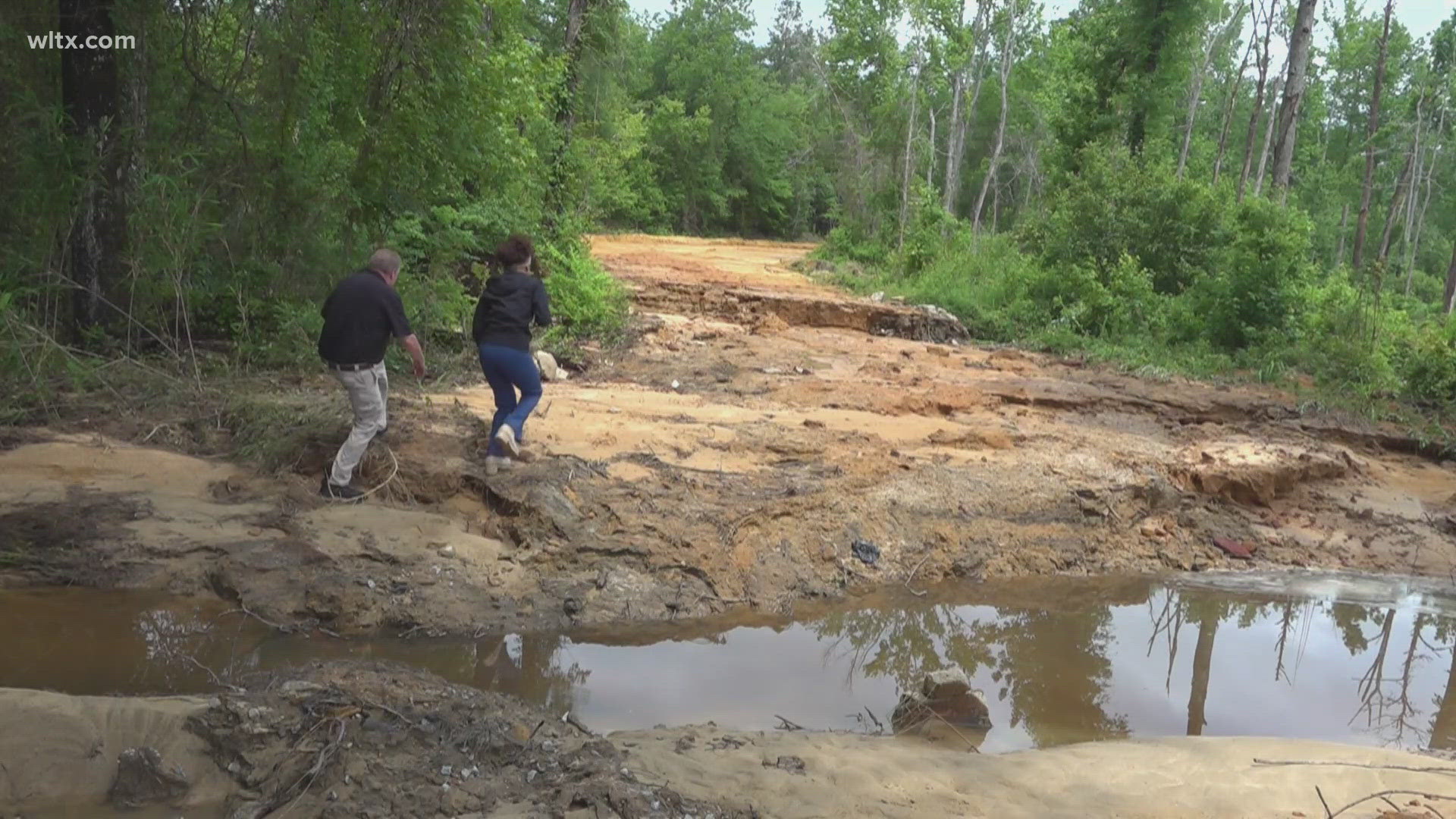 Heavy rains causes washouts in Orangeburg County