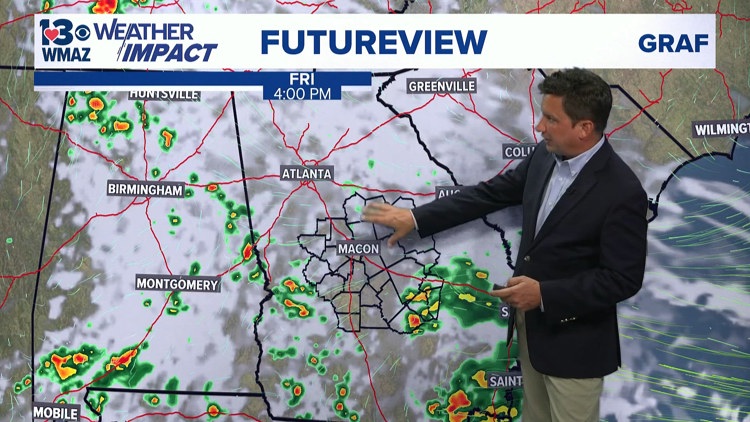 Rain chances a little lower tonight and tomorrow, but they come back up ...