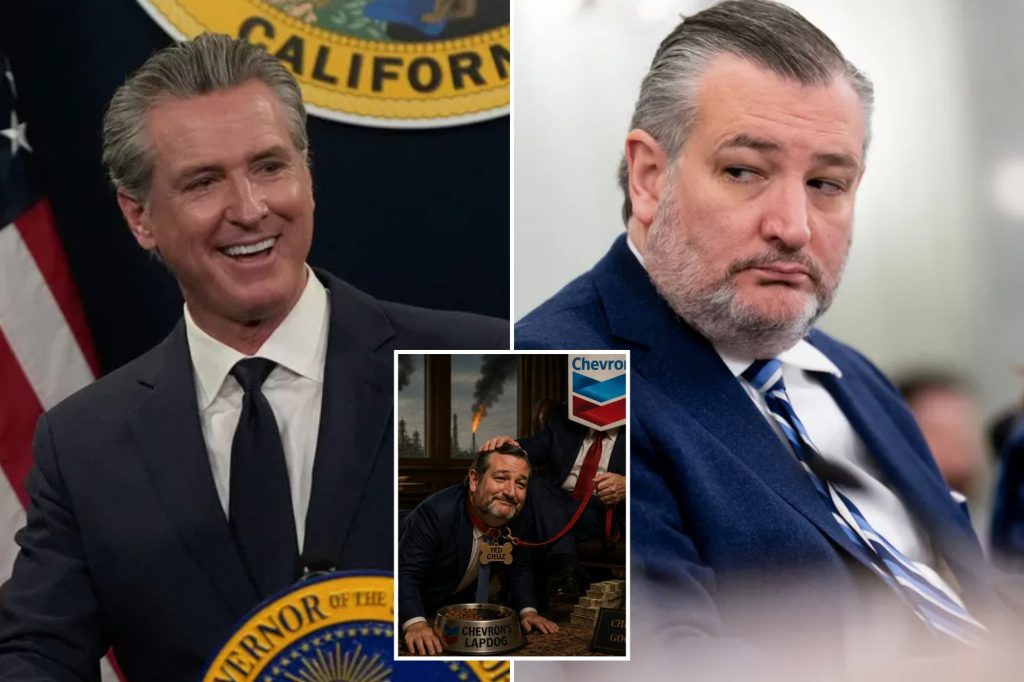 Gavin Newsom trolls 'good boy' Ted Cruz with AI photo
