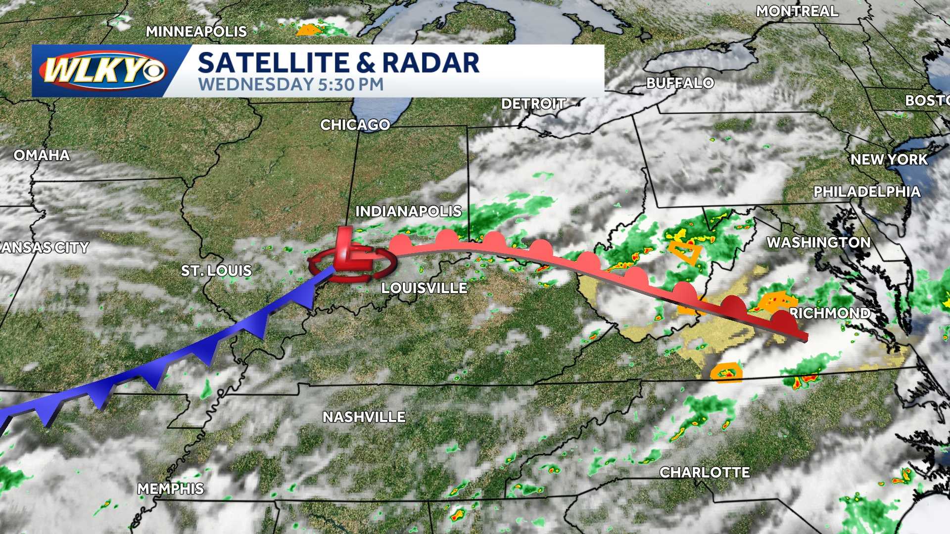 Isolated showers Wednesday evening then dry Thursday and Friday