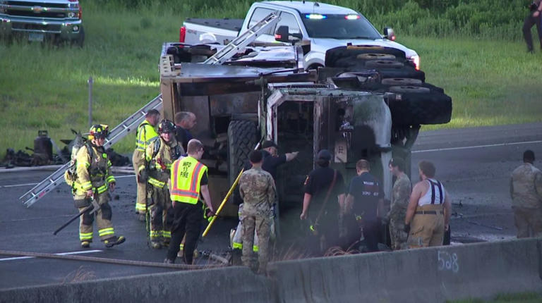 2 injured after Massachusetts National Guard vehicle crashes on I-84 in ...