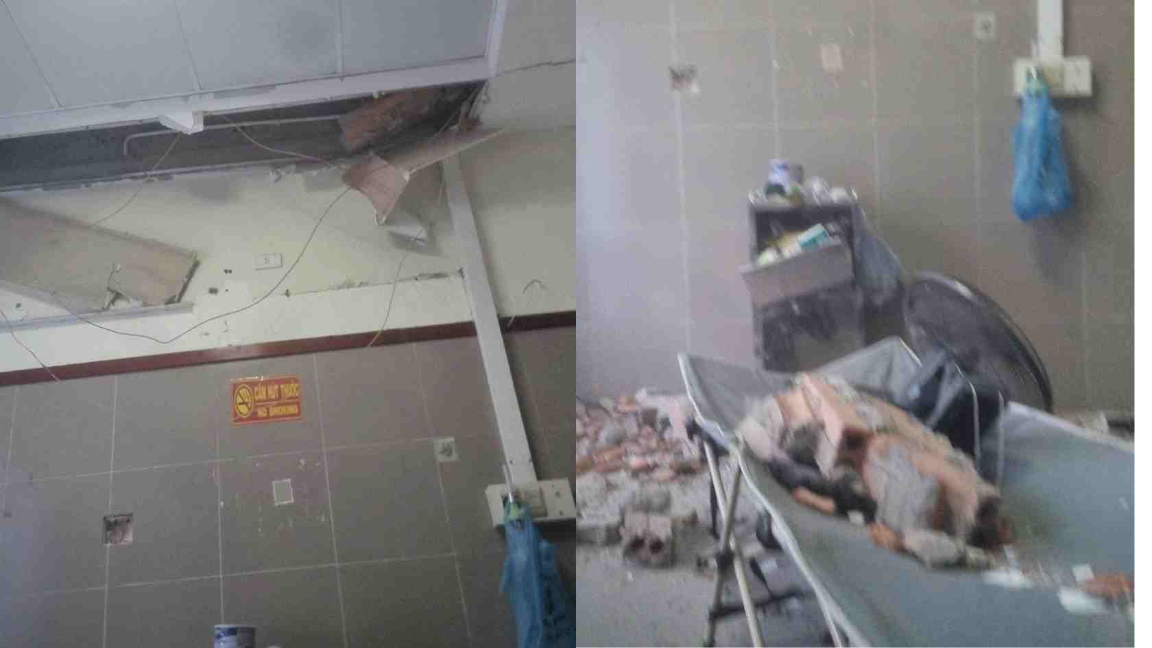 Mảng vữa rơi tại Bệnh viện Đa khoa Lạng Sơn khi bệnh nhân đang nằm điều trị