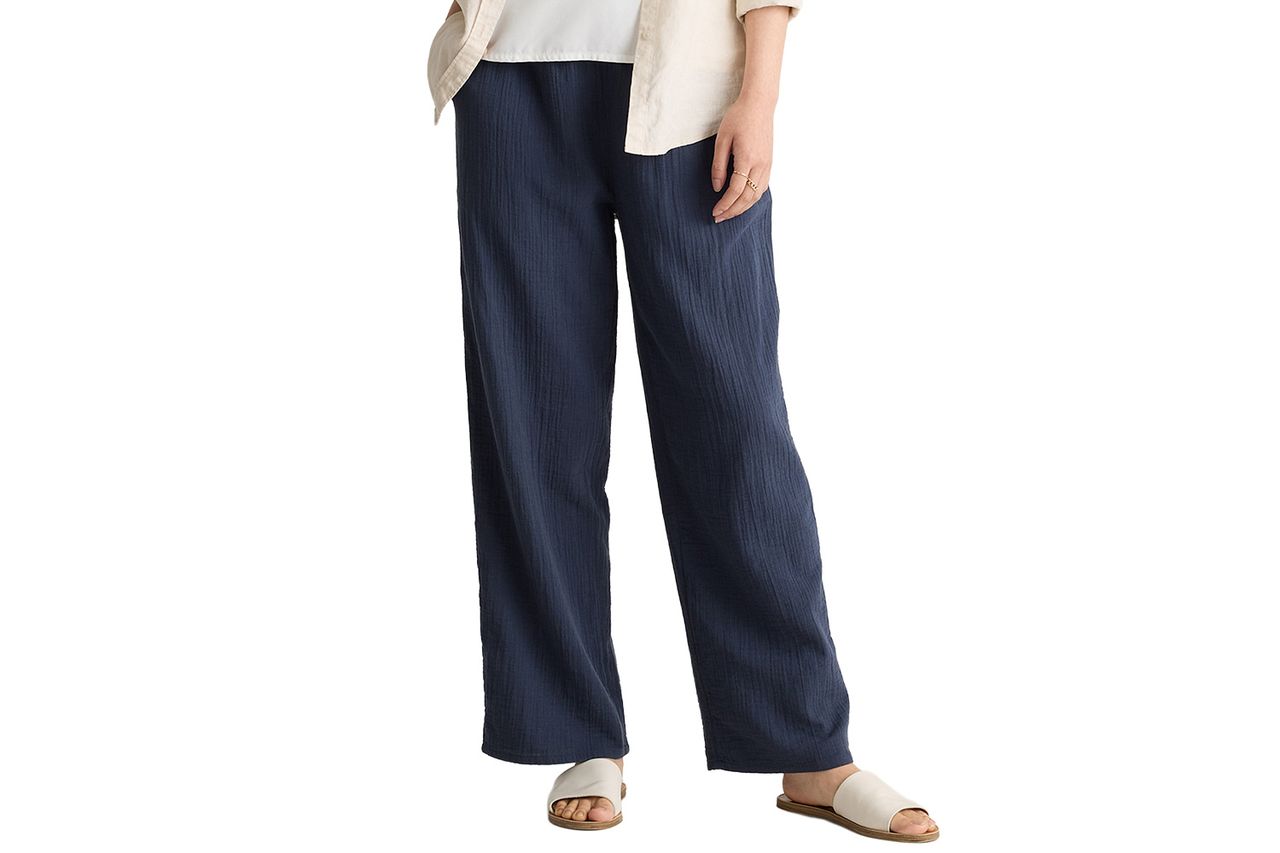 Quince 100% Organic Cotton Gauze Straight Leg Pants