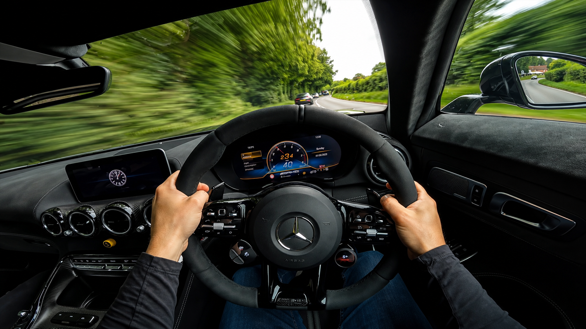 Image showcasing POV: Pure speed from the Mercedes Black Series