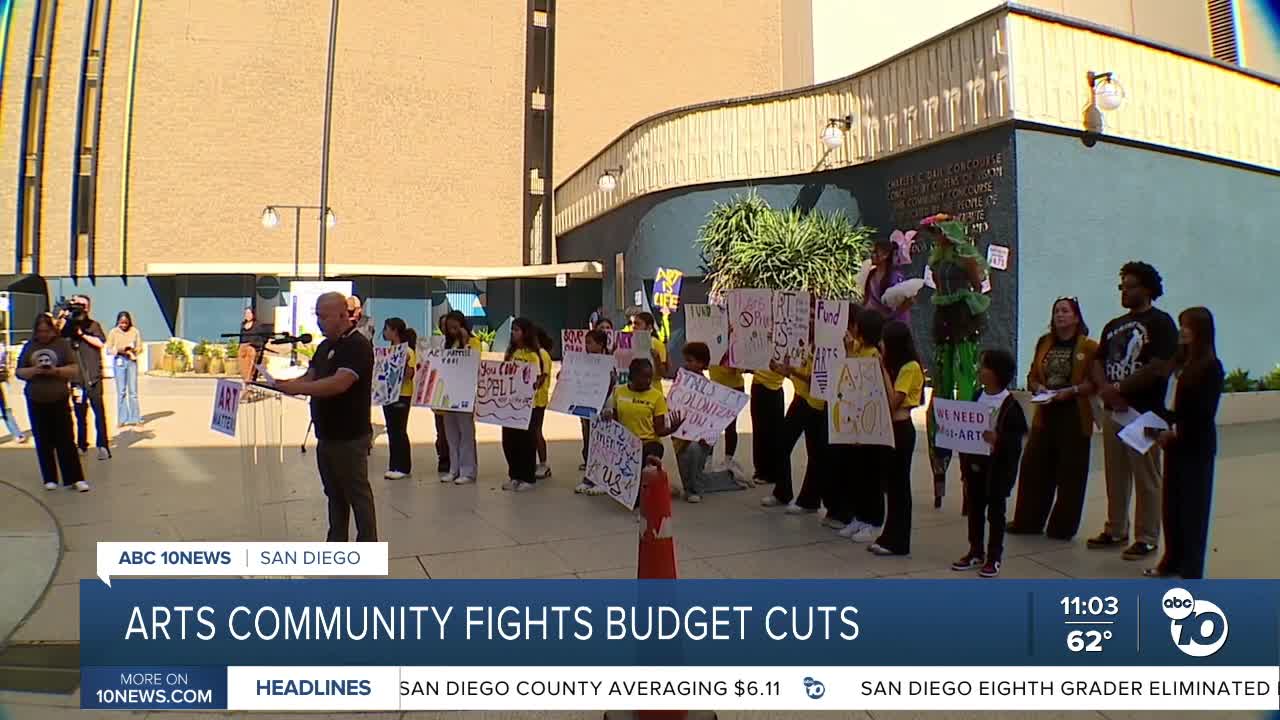 Hundreds pack San Diego City Hall demanding reversal of proposed arts ...