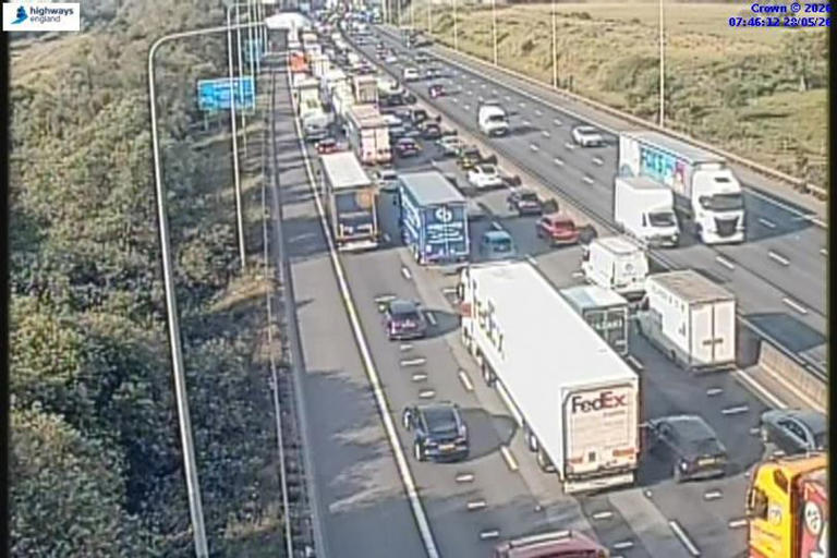 M25 crash near Dartford Crossing sparks four miles of rush hour traffic ...