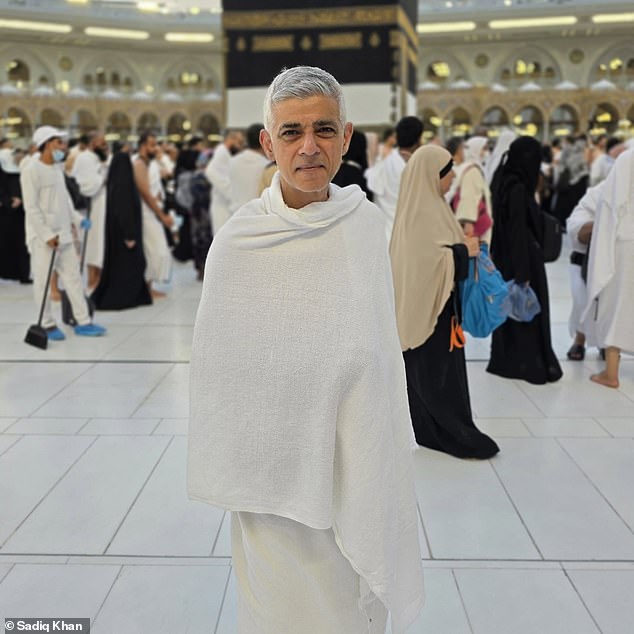 In a post on Instagram , the Mayor of London shared photographs of himself at the Kaaba in the centre of the Masjid al-Haram