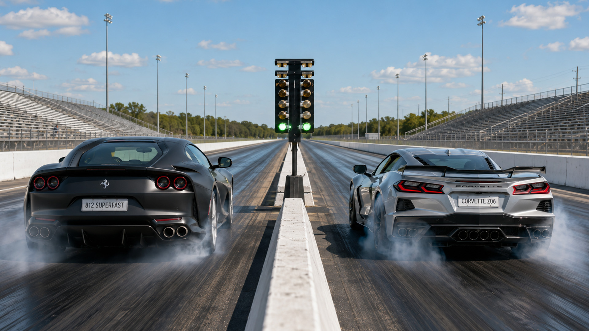Chevrolet Corvette Z06 takes on Ferrari 812 Superfast drag race