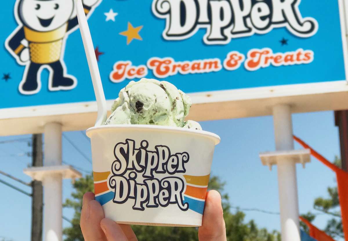 Mint chip scoop at Skipper Dipper