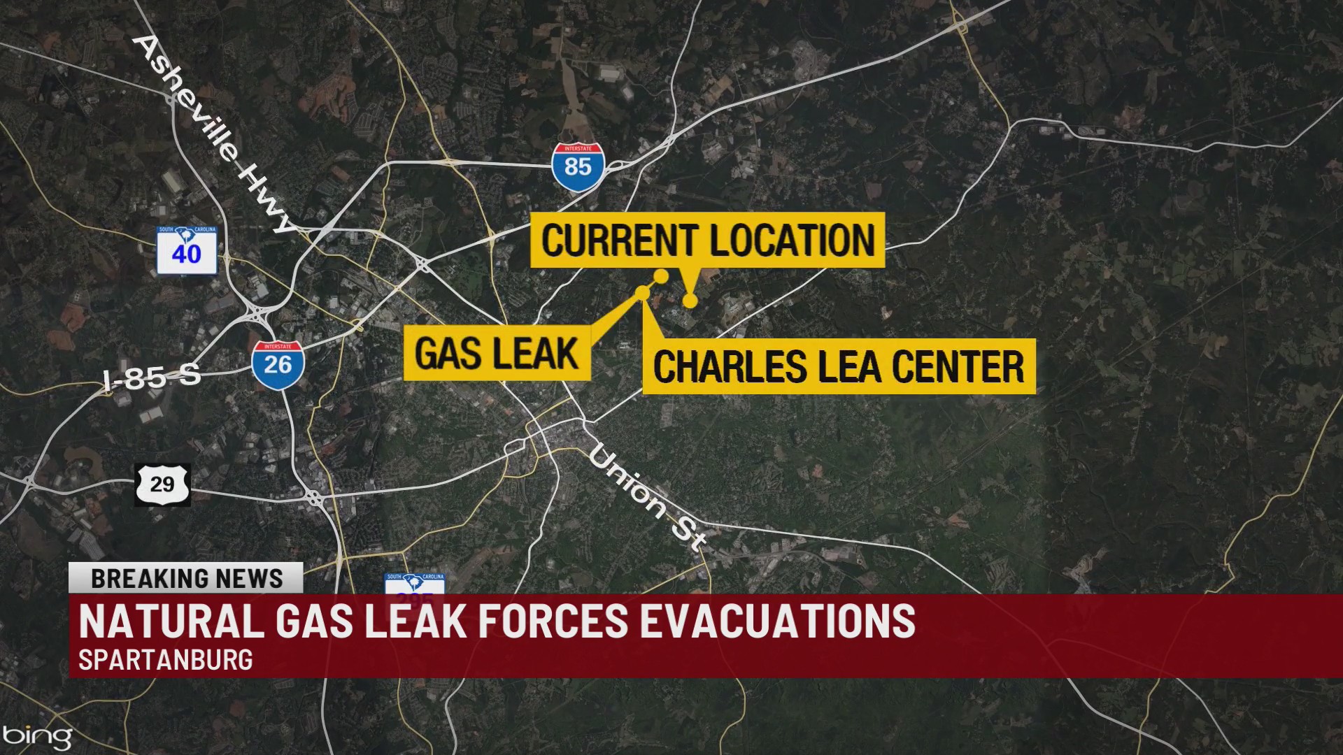 Natural gas leak prompts evacuations in Spartanburg Co.