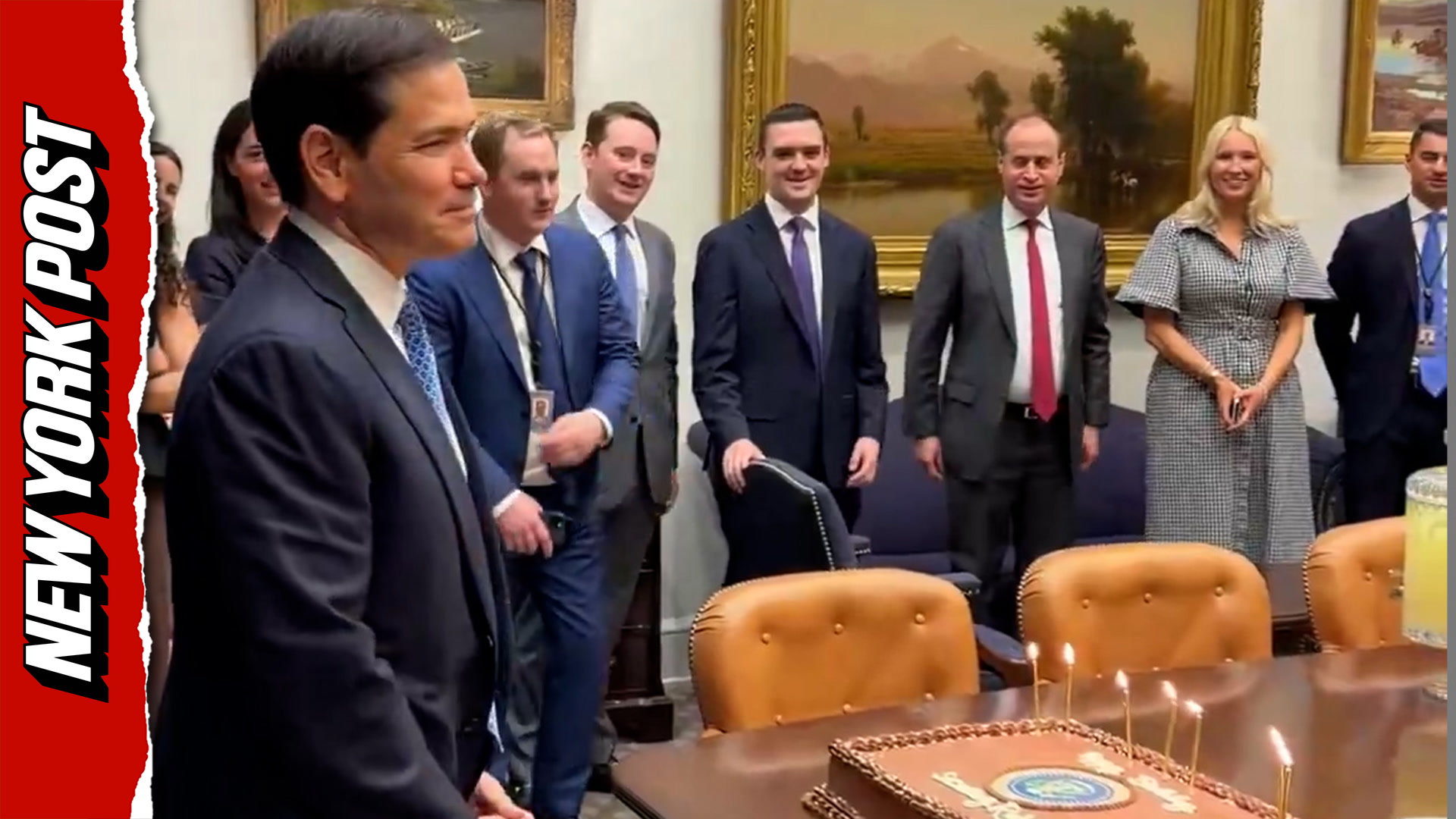 Watch Trump administration staffers sing happy birthday to Marco Rubio