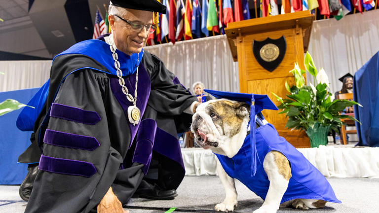 See Griff II cross the stage, ending 6-year run as Drake’s live mascot