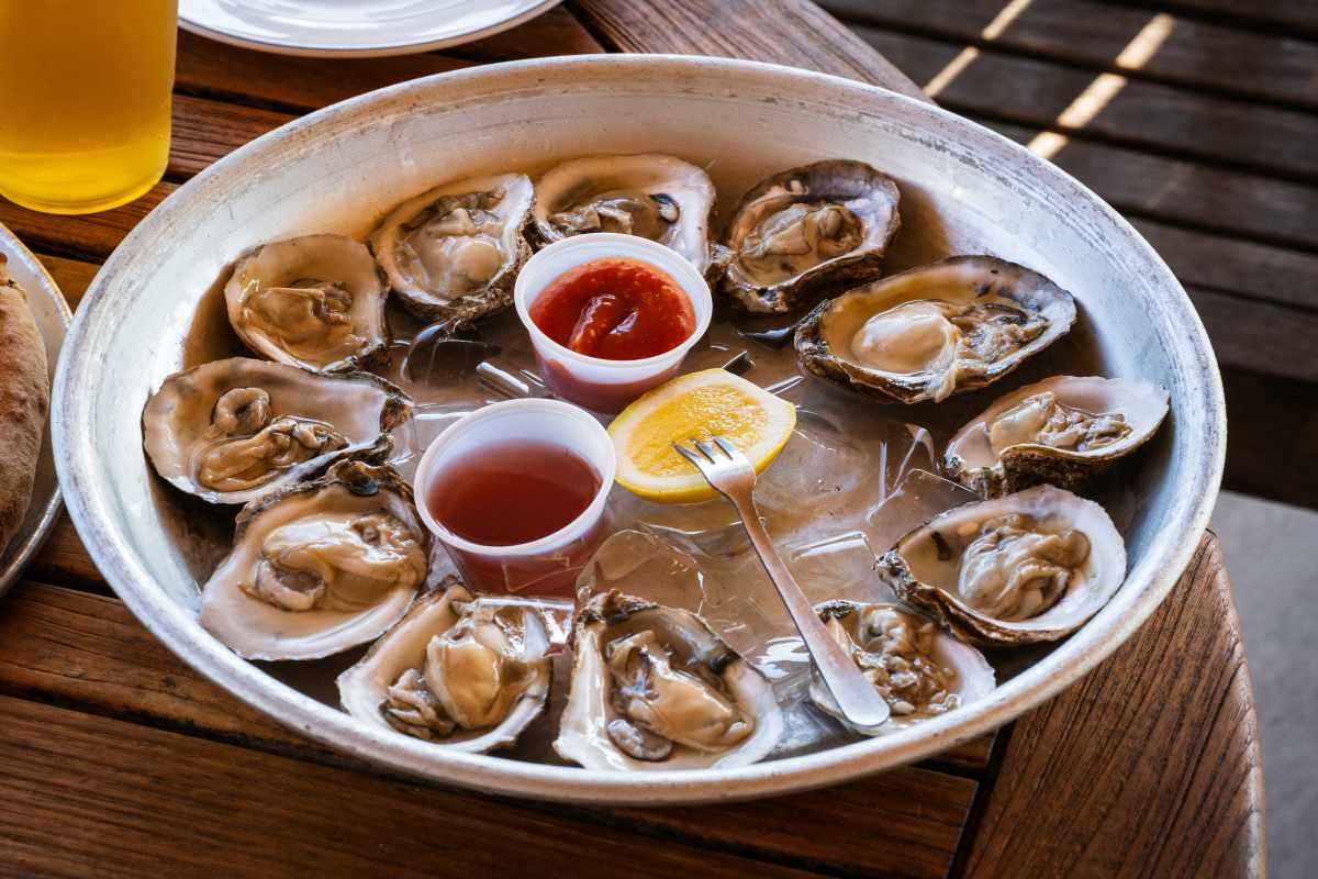 Oysters on the half shell with lemon and cocktail sauce at Bird & Betty's