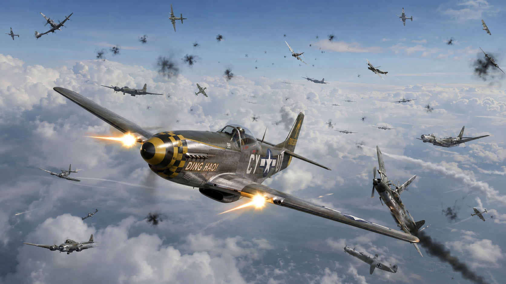 The P-51 pilot who took on 30 German fighters alone