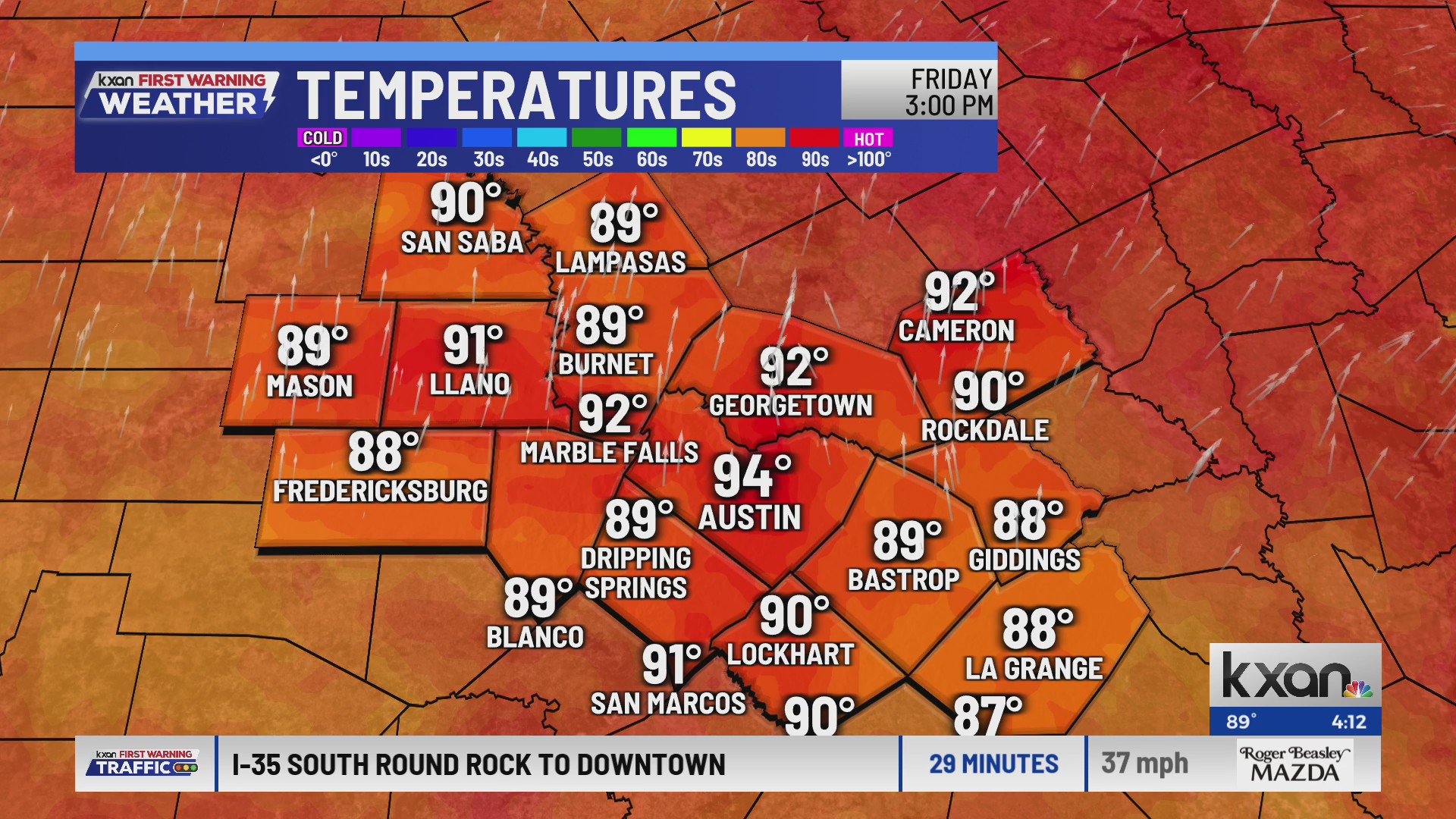 A dry and hot forecast for Central Texas through the weekend