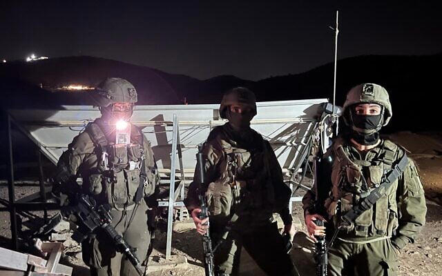 IDF soldiers conduct a night-time search in the Bedouin hamlet of al-Farisiyah in the northern Jordan Valley, May 26, 2026. (Courtesy Jordan Valley Activists)