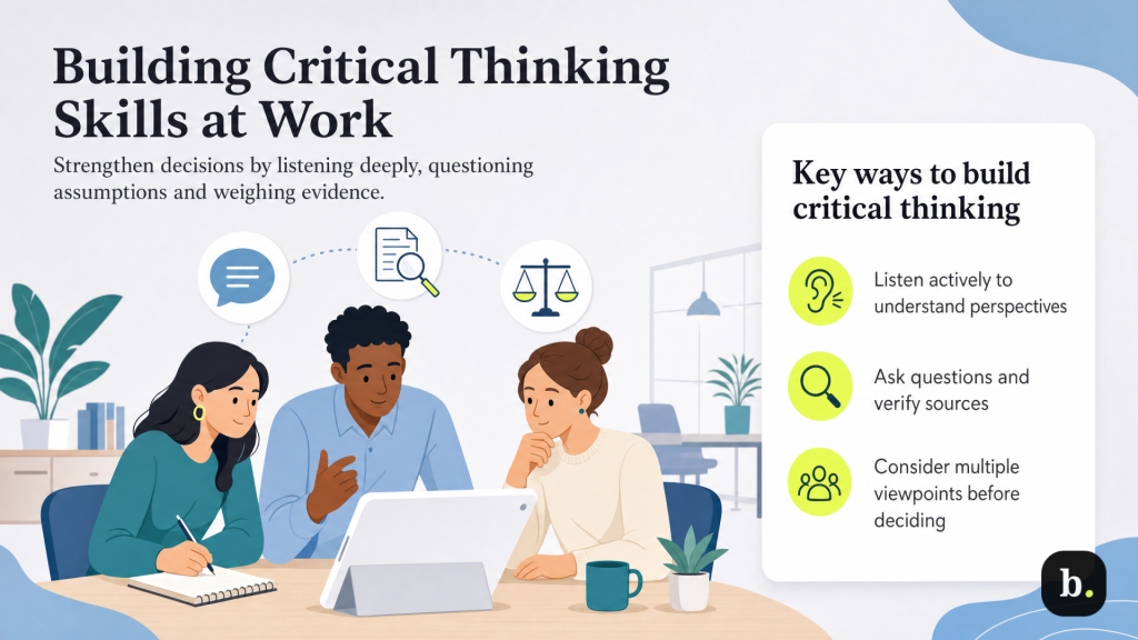 Building critical thinking skills to solve problems at work