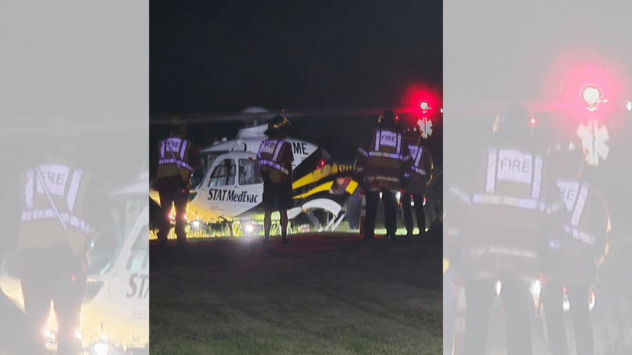 Motorcyclist flown to hospital following Wednesday night crash