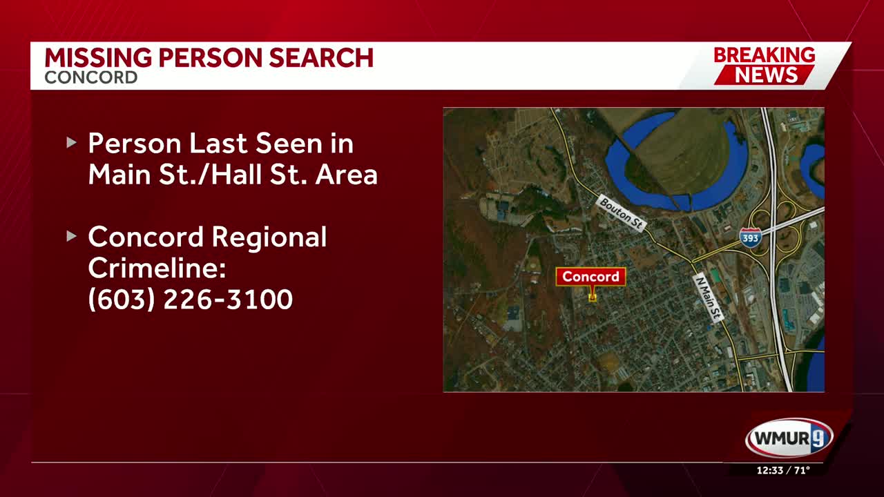 Police in Concord search for missing person