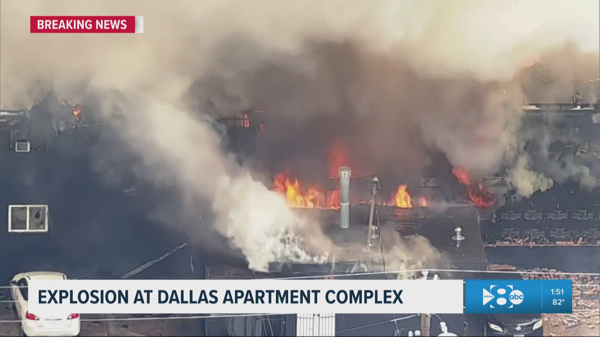 Massive 3-alarm fire at Dallas apartment complex | Aerial footage