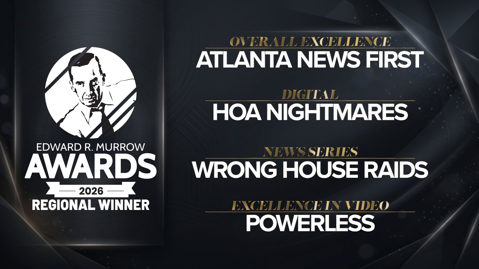 Atlanta News First honored with four regional Edward R Murrow Awards