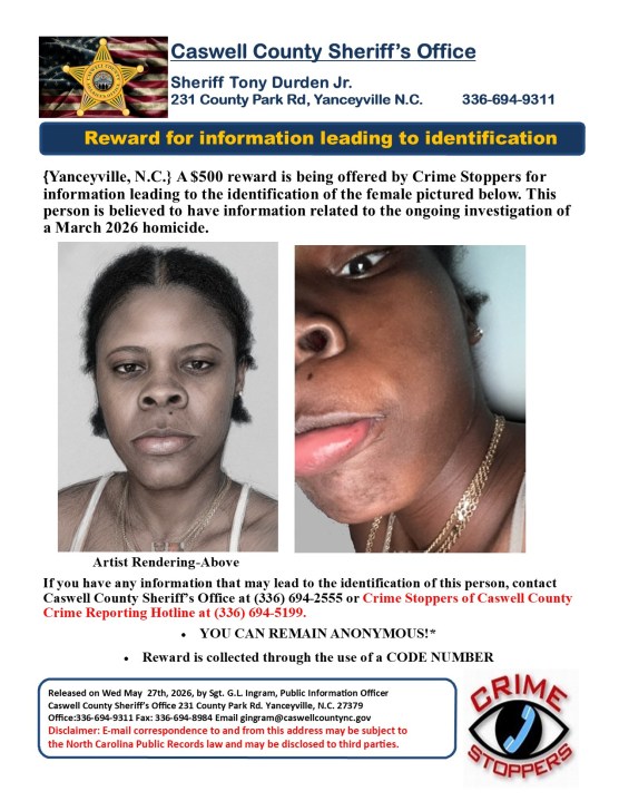 Reward offered to identify woman with possible information on Caswell ...