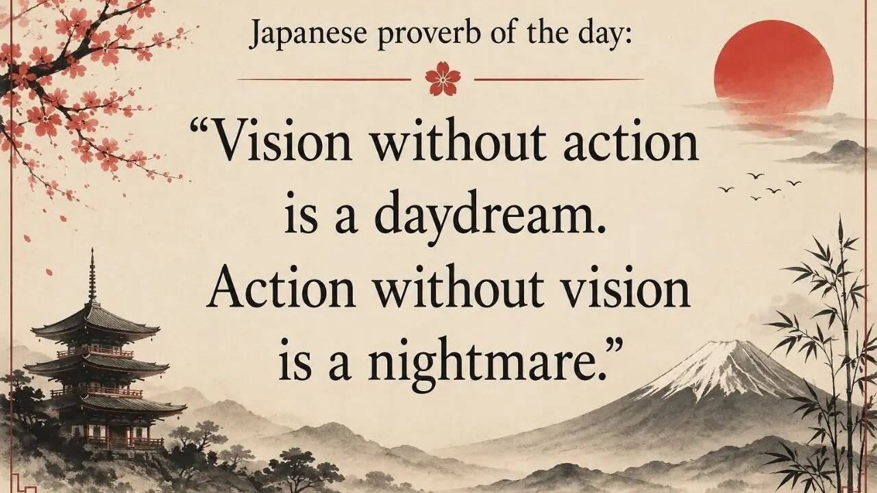 Japanese proverb of the day: “Vision without action is a daydream ...