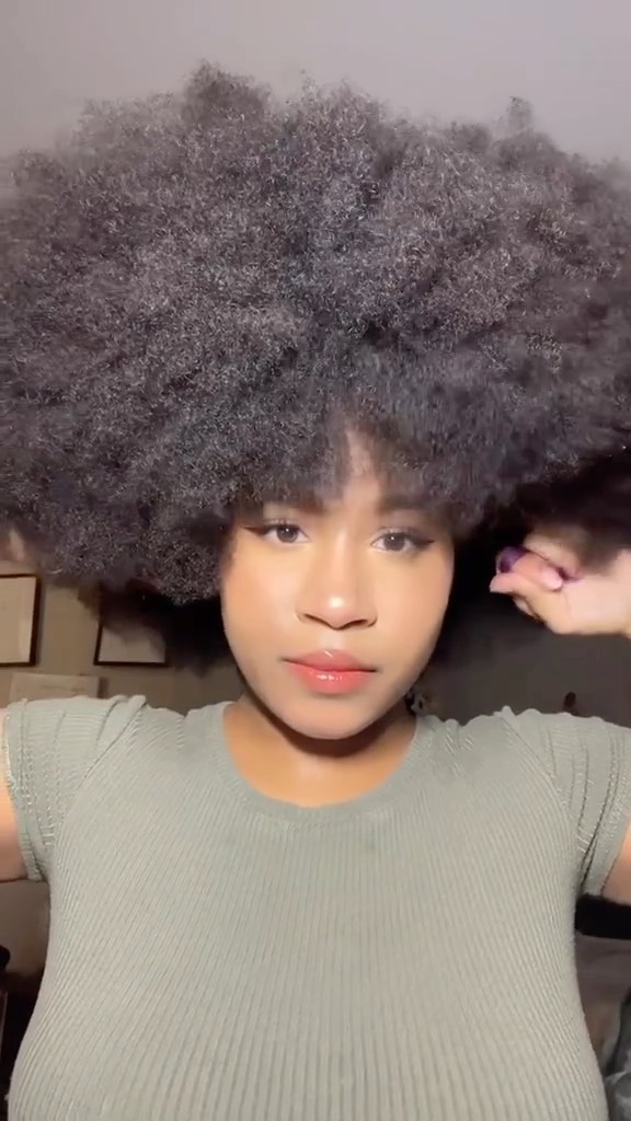 Putting my afro in a puff again