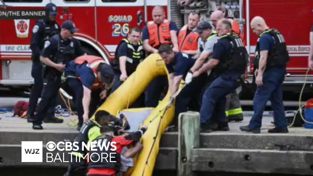 Crews rescue man who fell into Baltimore's Inner Harbor