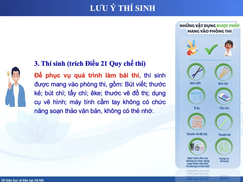 Những điểm Sở GD-ĐT Hà Nội lưu ý thí sinh trước khi vào phòng thi lớp 10
