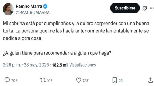 El posteo de Marra en X