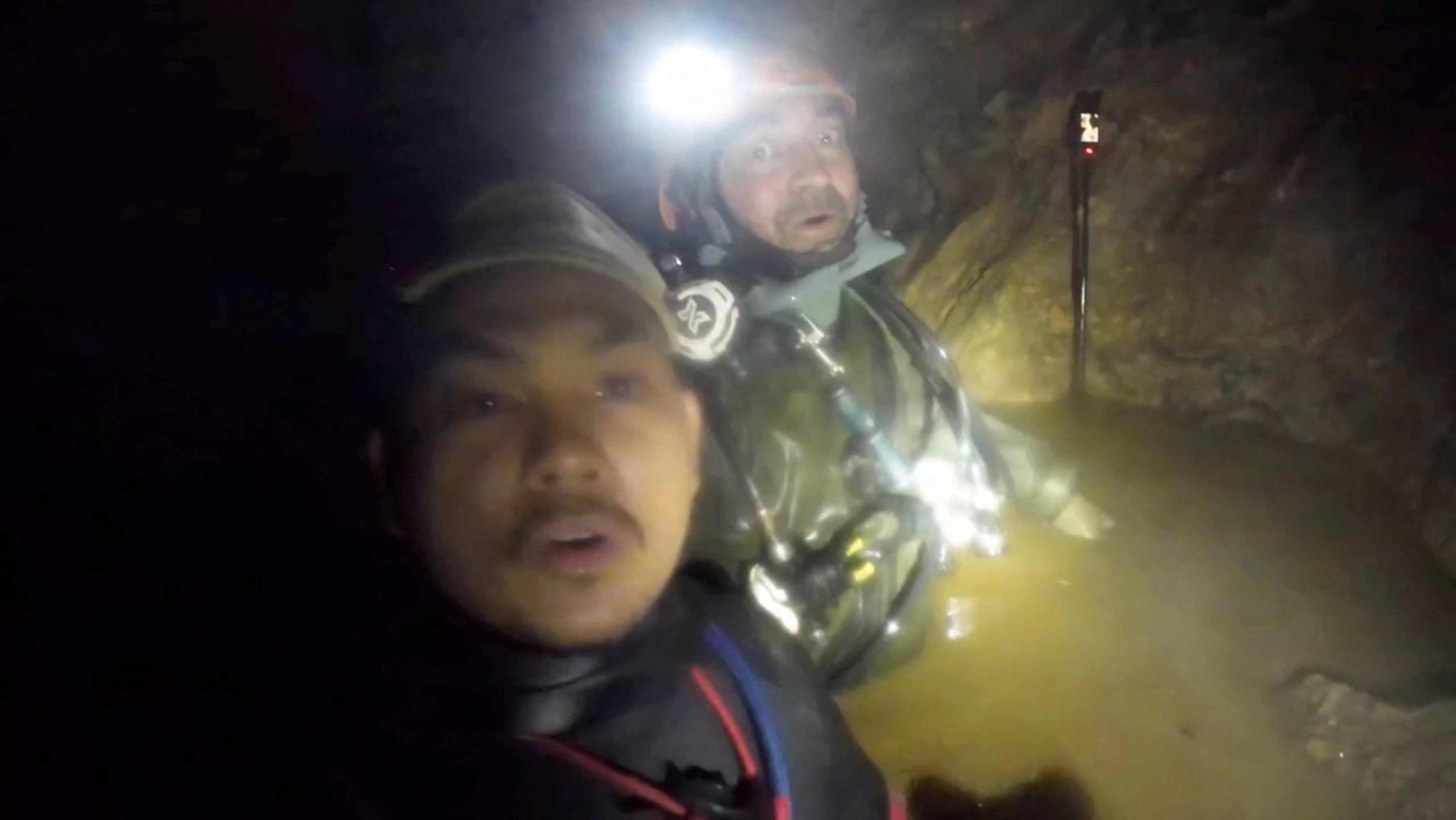 Two rescue workers say that they have found five of the people who were trapped in a cave alive, in Xaisomboun Province, Laos, 27 May 2026, in this screengrab obtained from a social media video (Reuters)