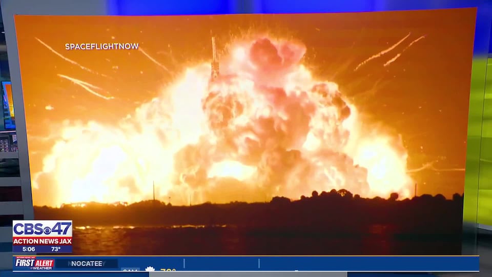 Blue Origin rocket explodes on the launch pad during an engine-firing test