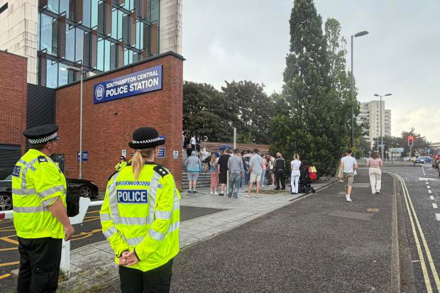 Protesters gather outside Southampton police station after Henry Nowak ...