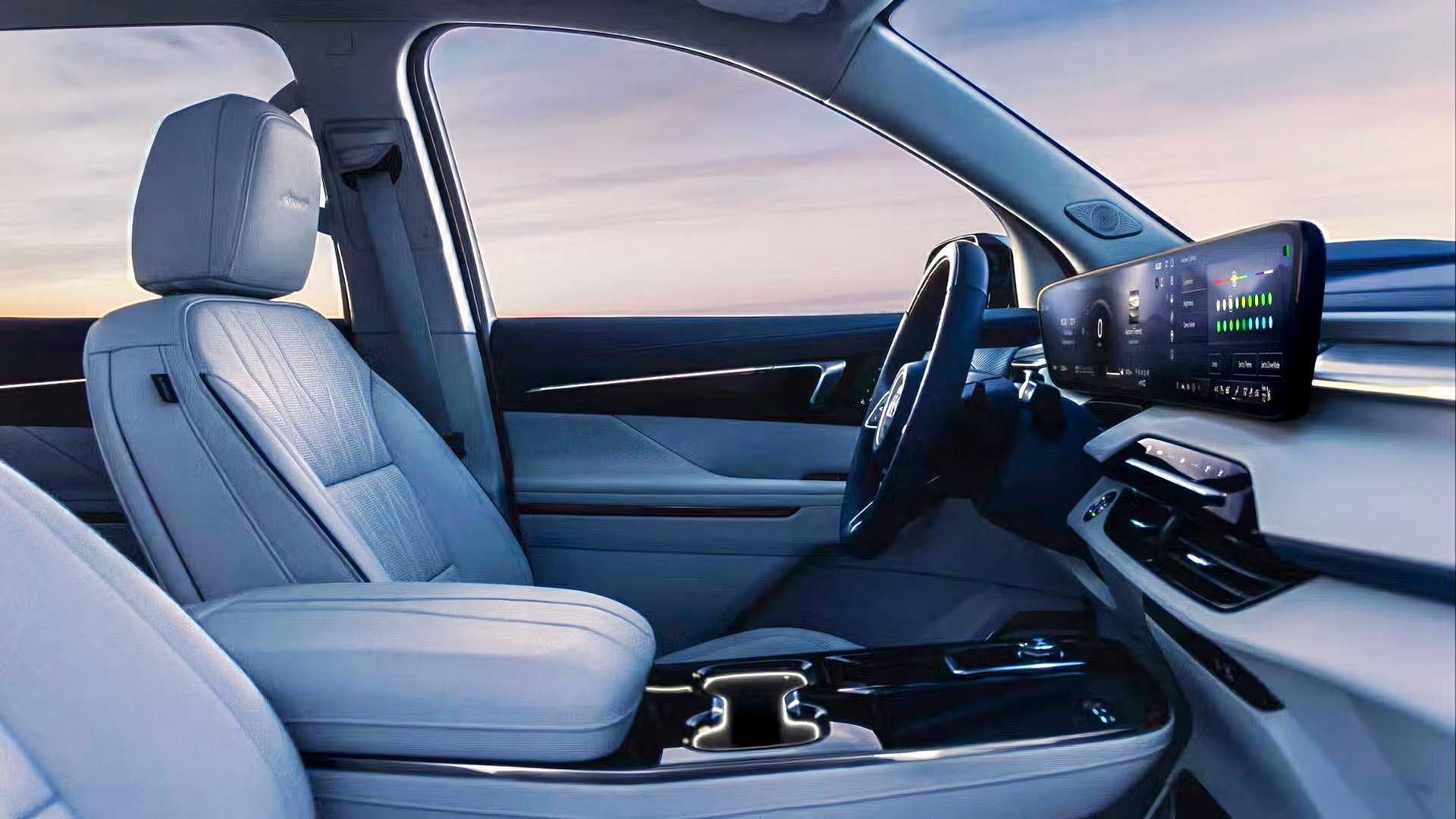 Interior shot of a 2026 Buick Enclave showing Front Seats And Dashboard