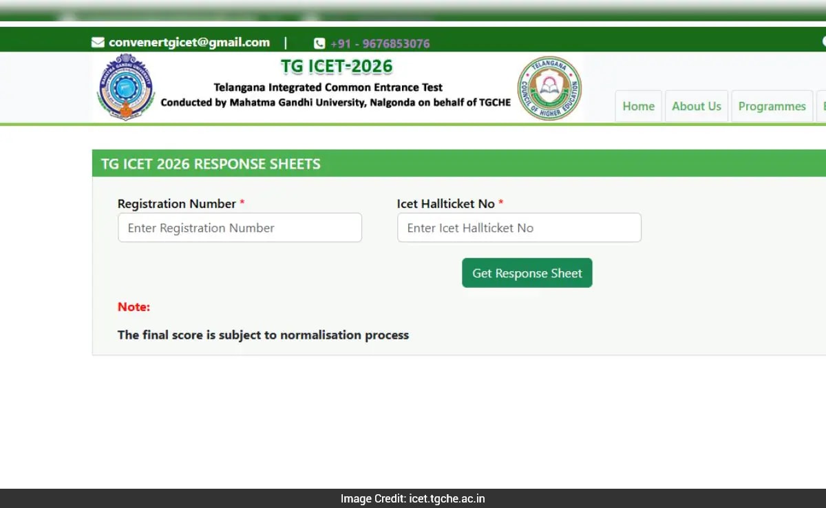 Telangana ICET answer key 2026 out: Check response sheet link here