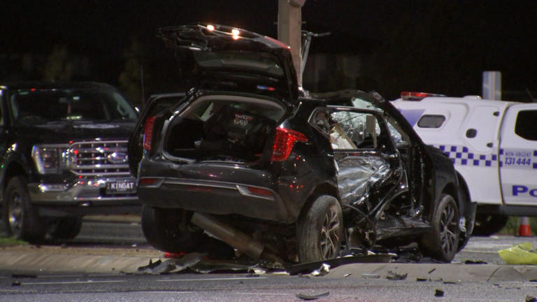 The teenager was driving a stolen car when he crashed into another car and collided with a pole. (ABC News)