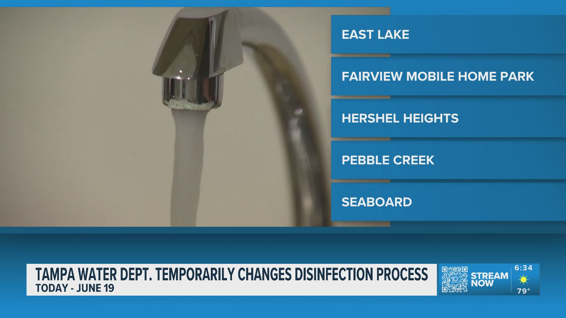 The Tampa Water Department will temporarily change its disinfection process