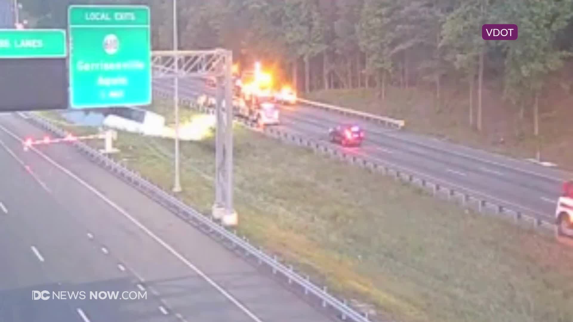 Watch: Deadly crash shuts down I-95 in Stafford County