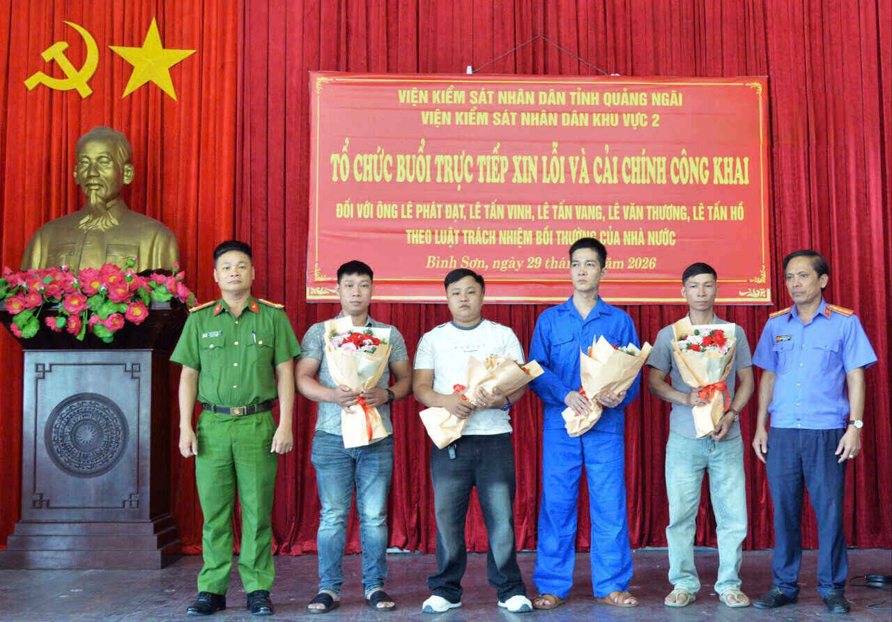 Viện Kiểm sát nhân dân khu vực 2 - Quảng Ngãi xin lỗi người bị thiệt hại