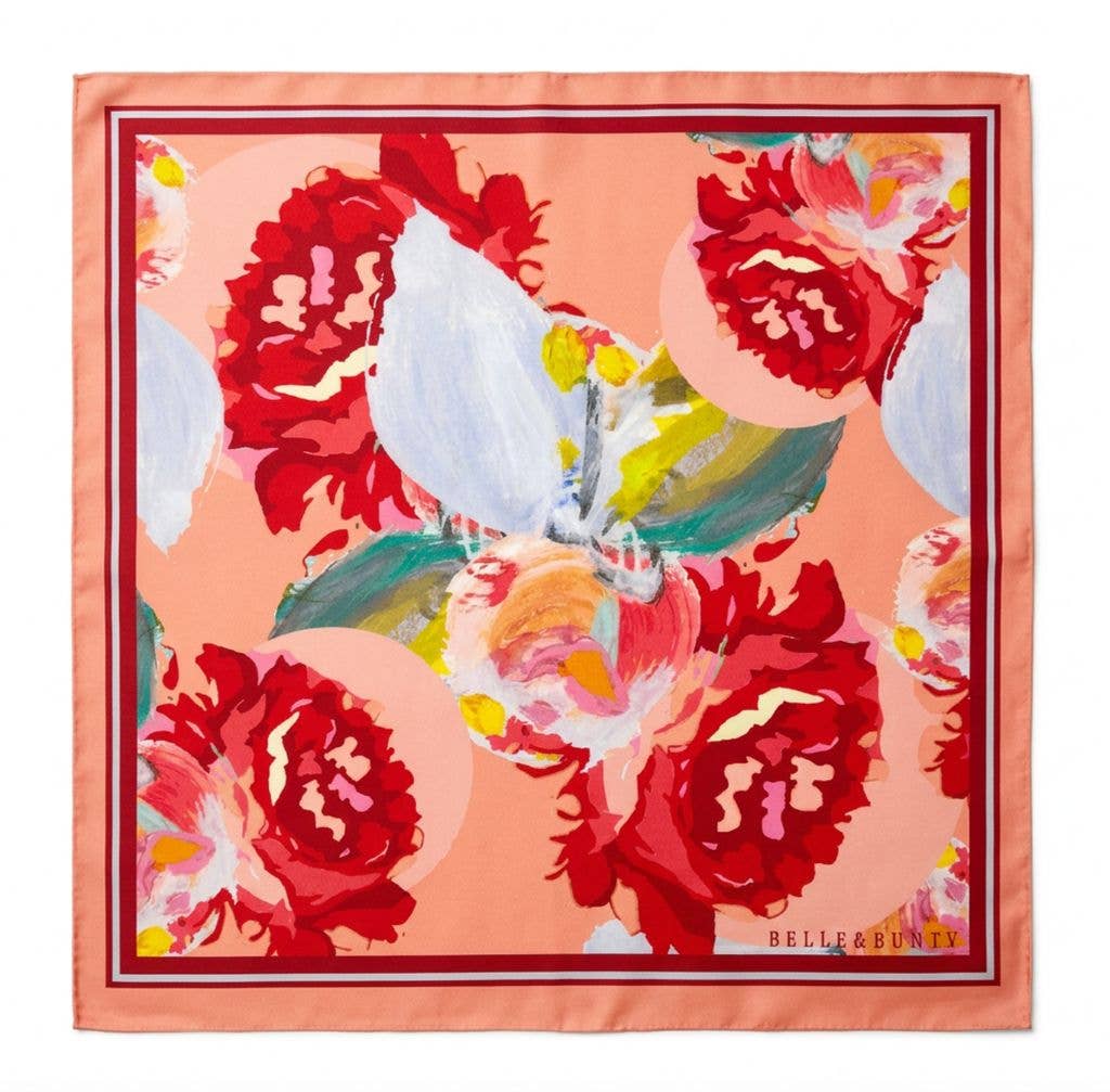 Belle & Bunty Printed Square Silk Scarf